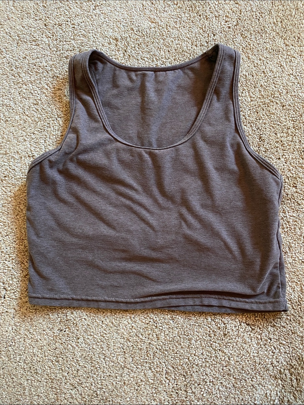 Women’s Scoop Neck Cropped Tank Top - Heathered Purple